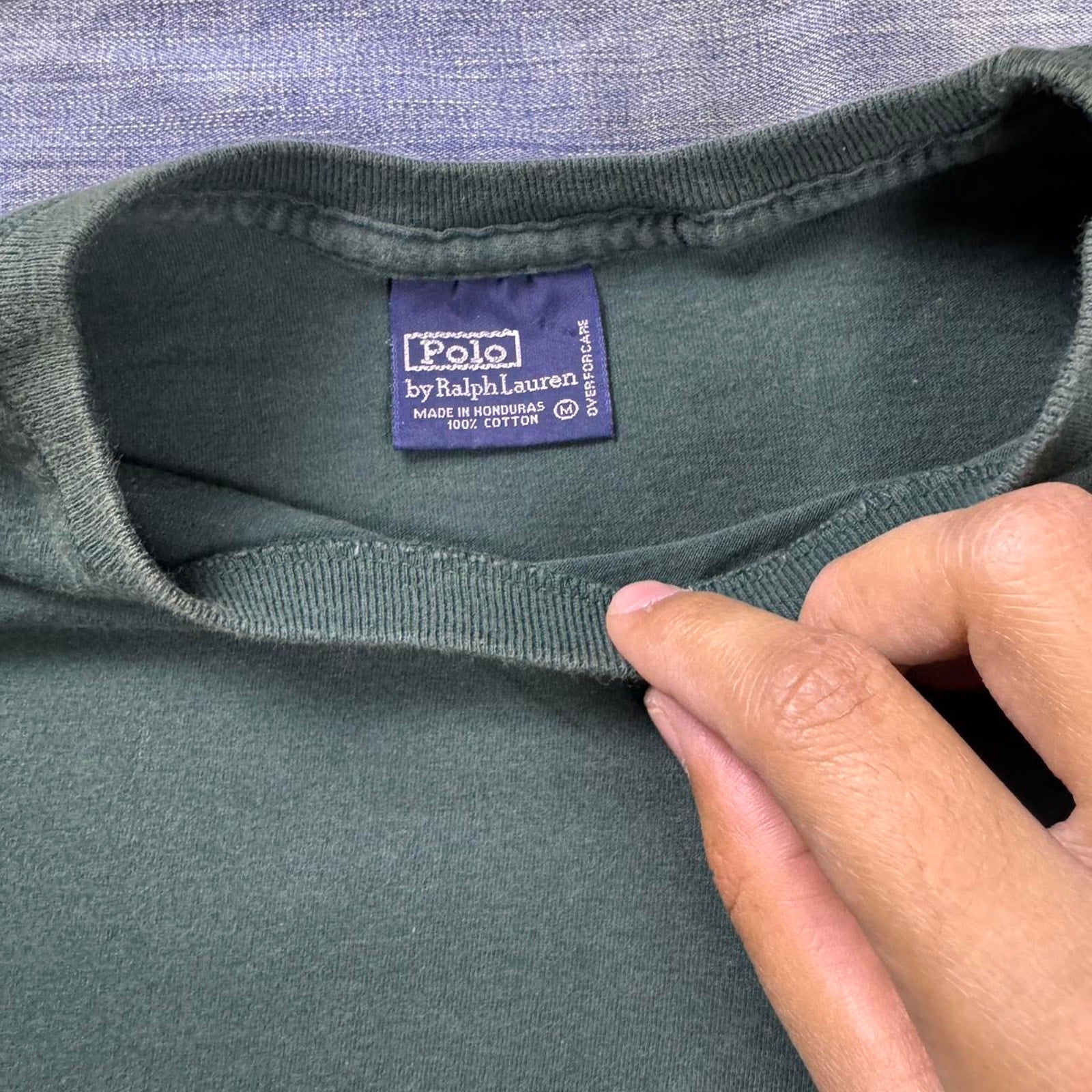 1999 Polo Ralph Lauren Green Cotton Pocket Tee | Medium
