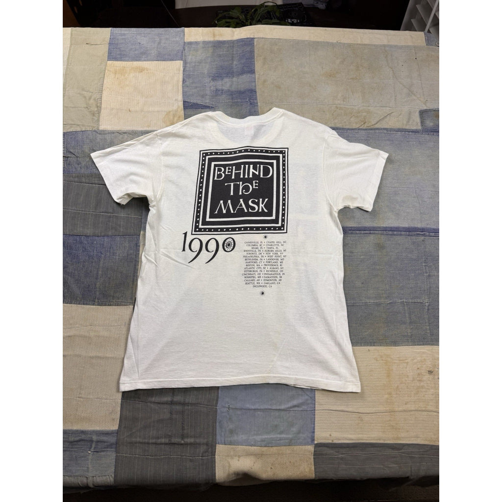 Vintage 1990 Fleetwood Mac Behind The Mask Tour T Shirt Hanes USA Size L White