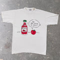 1990s Funny Tomato Family Ketchup Graphic Tee White | Large
