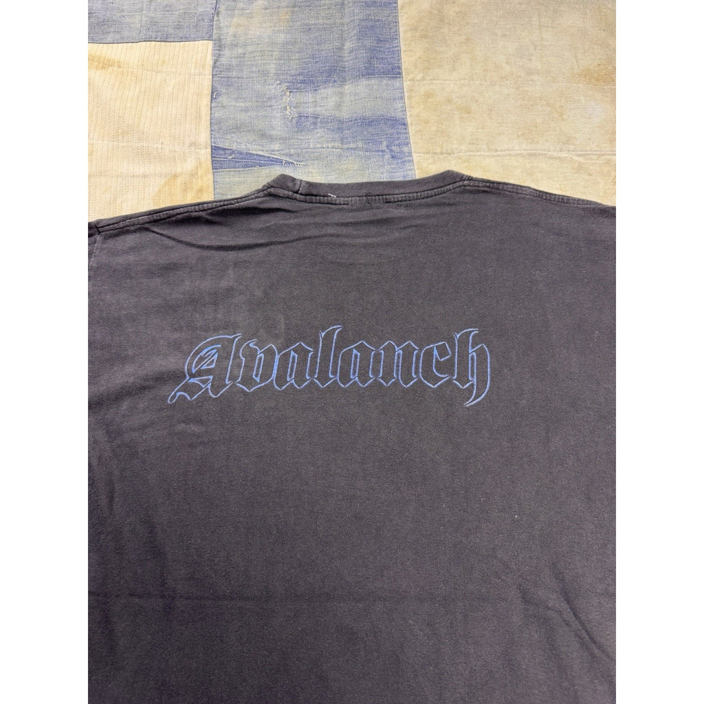 Vintage 2003 Avalanche Band T Shirt Gothic Angel Metal Rock Graphic Tee Black XL