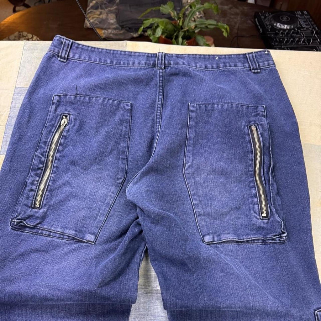 2000s Al Sole Multi Pocket Baggy Cargo Jeans | 38x32