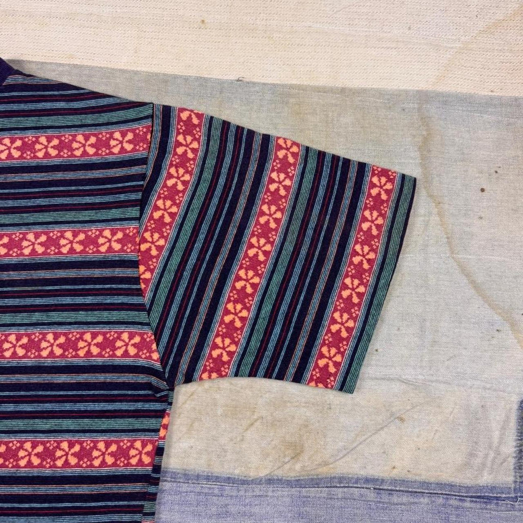 1970s Striped Floral Medallion Tee | L