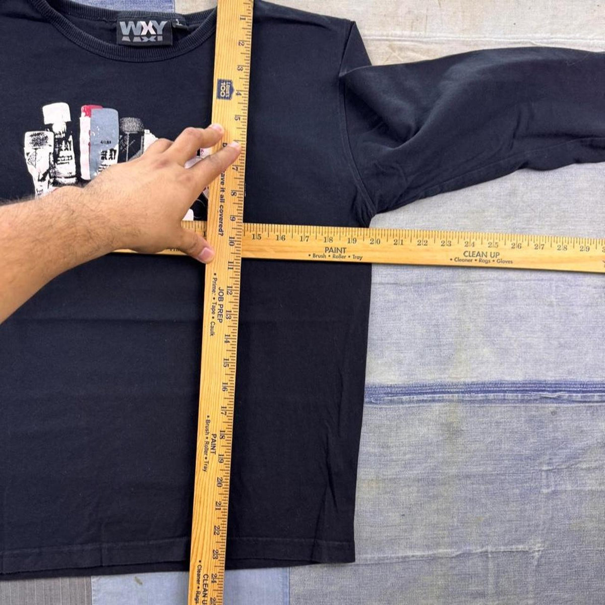 2000s WXY Spray Paint Graffiti Graphic Long Sleeve Tee | Small