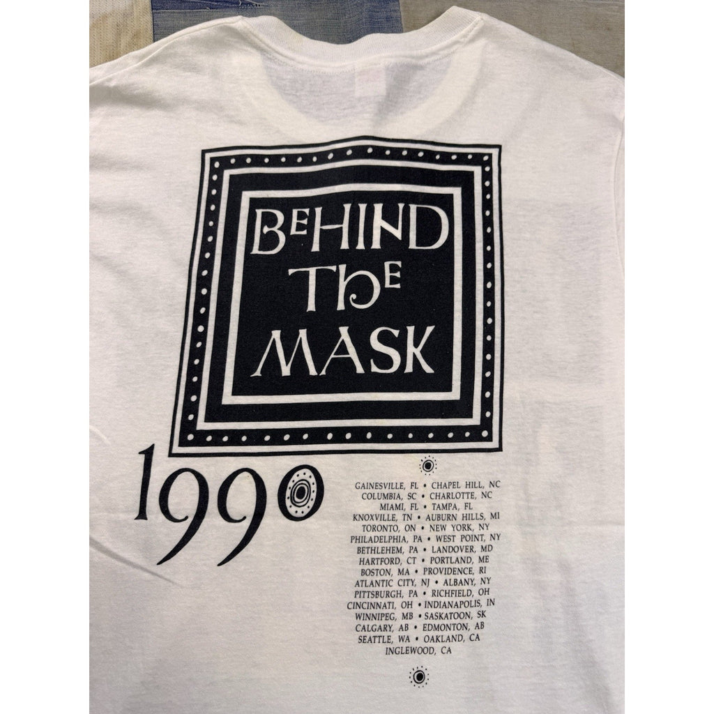 Vintage 1990 Fleetwood Mac Behind The Mask Tour T Shirt Hanes USA Size L White