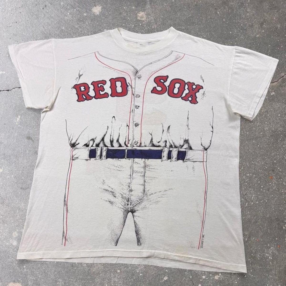1990s Boston Red Sox 9 Faux Jersey All Over Print Tee | XL