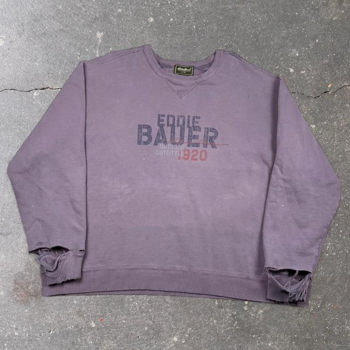 2000s Eddie Bauer Outdoor Outfitters 1920 Distressed Crewneck Sweatshirt | XXL