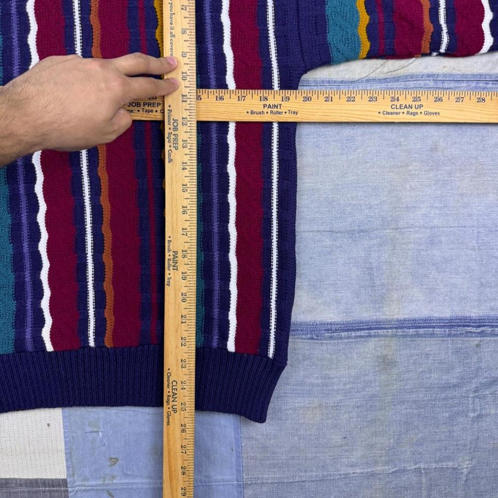 1990s Atlas Multicolor Striped Sweater | M
