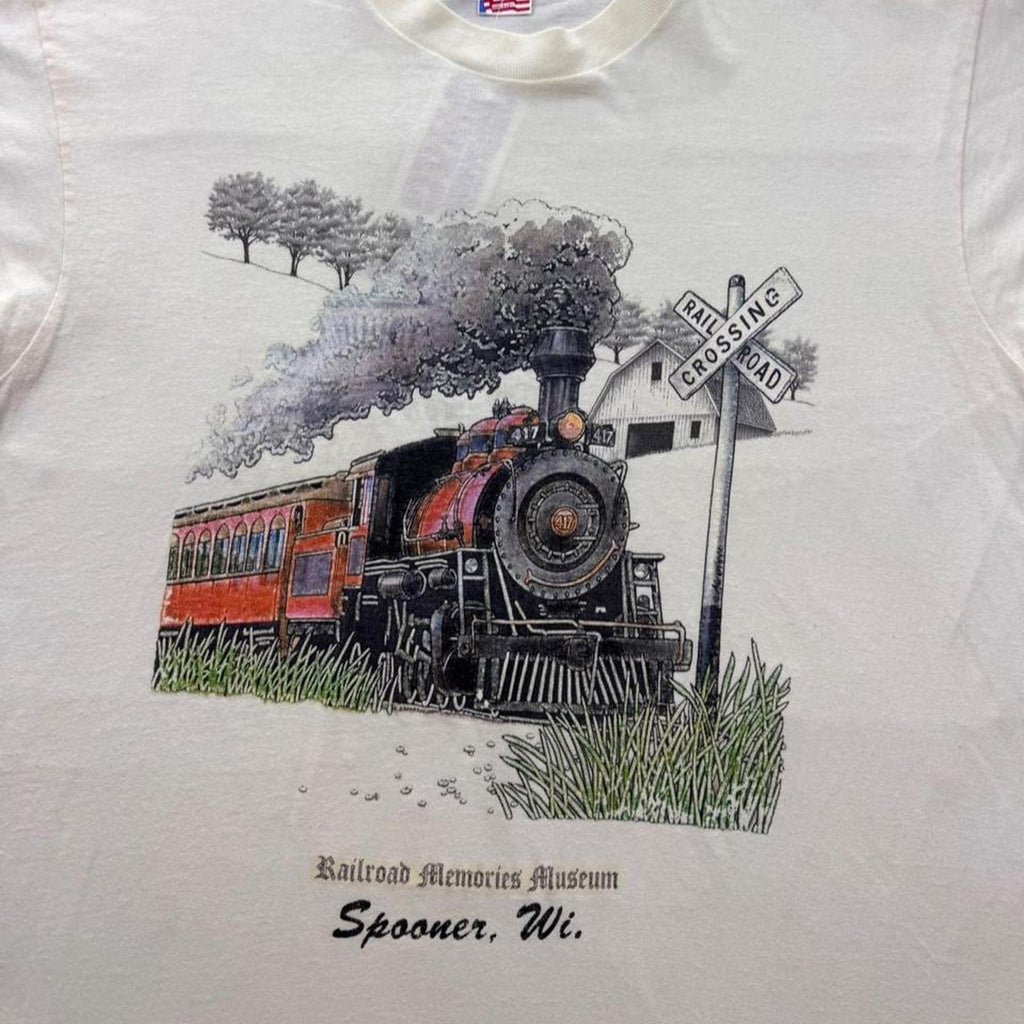 1990s Railroad Memories Museum Train Graphic Tee | Large
