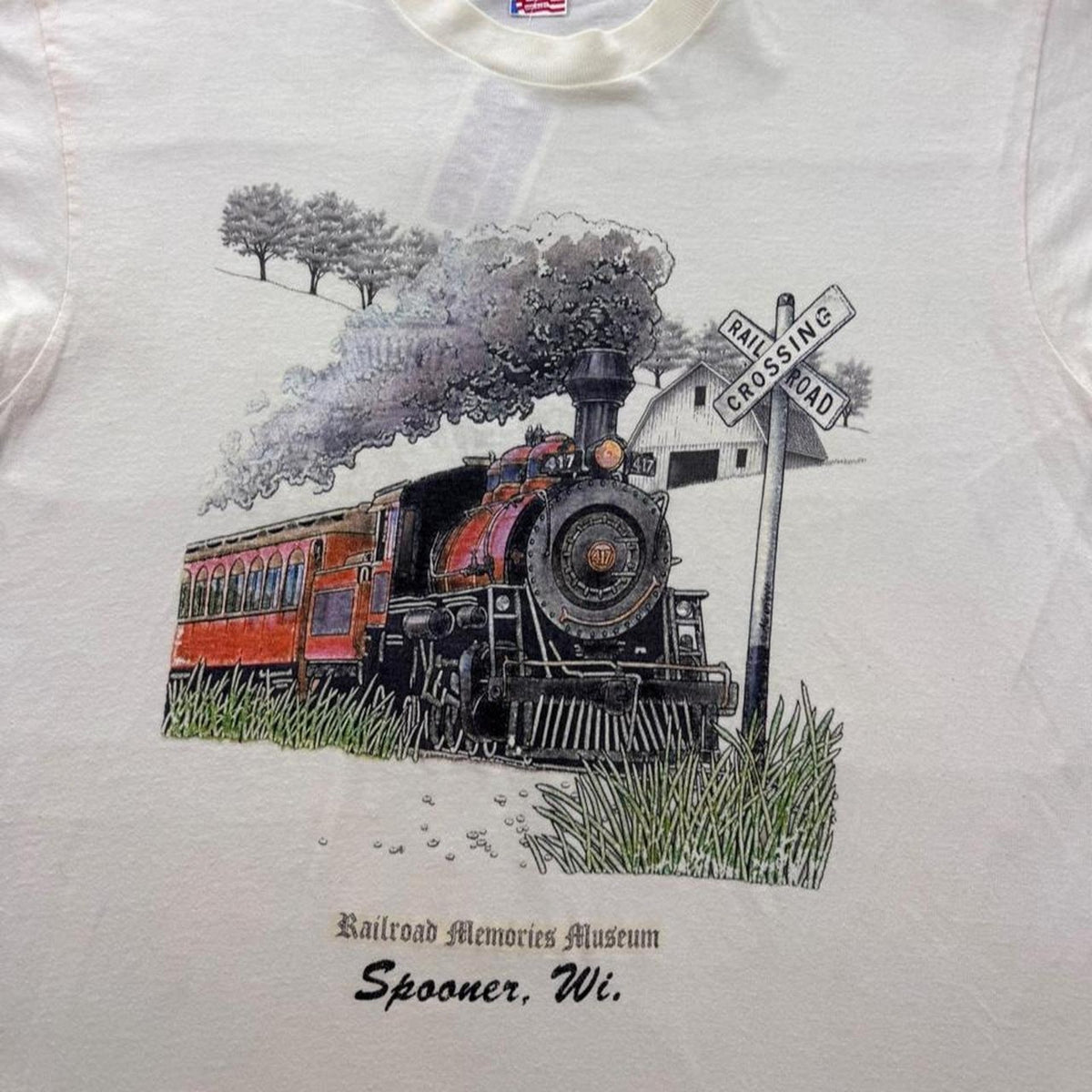 1990s Railroad Memories Museum Train Graphic Tee | Large