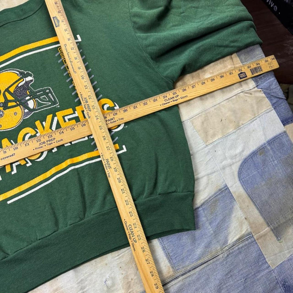 1990s Green Bay Packers Helmet Graphic Crewneck Sweatshirt | XL