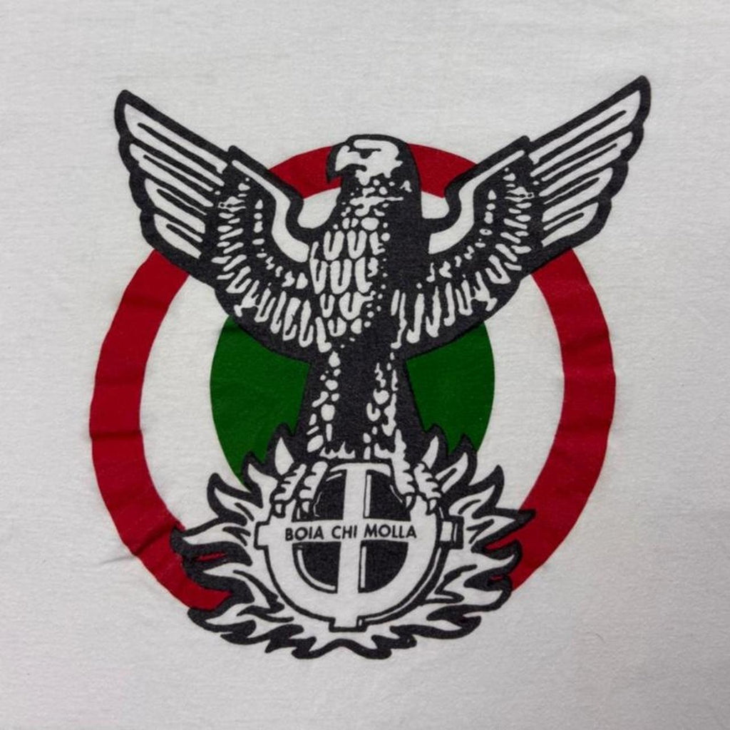 1990s Italian Boia Chi Molla Eagle Political Graphic Tee | Medium