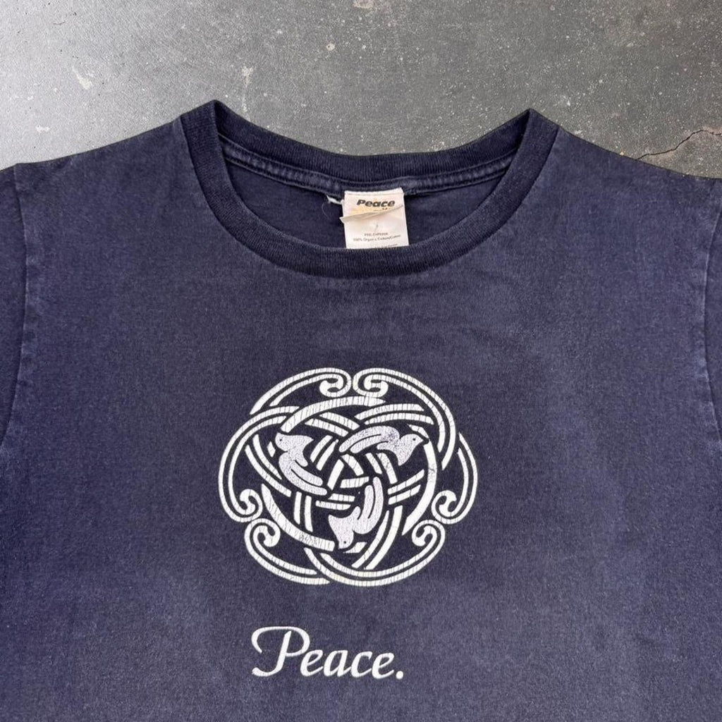 2000s Peace Frogs Celtic Knot Peace Graphic Tee | Small