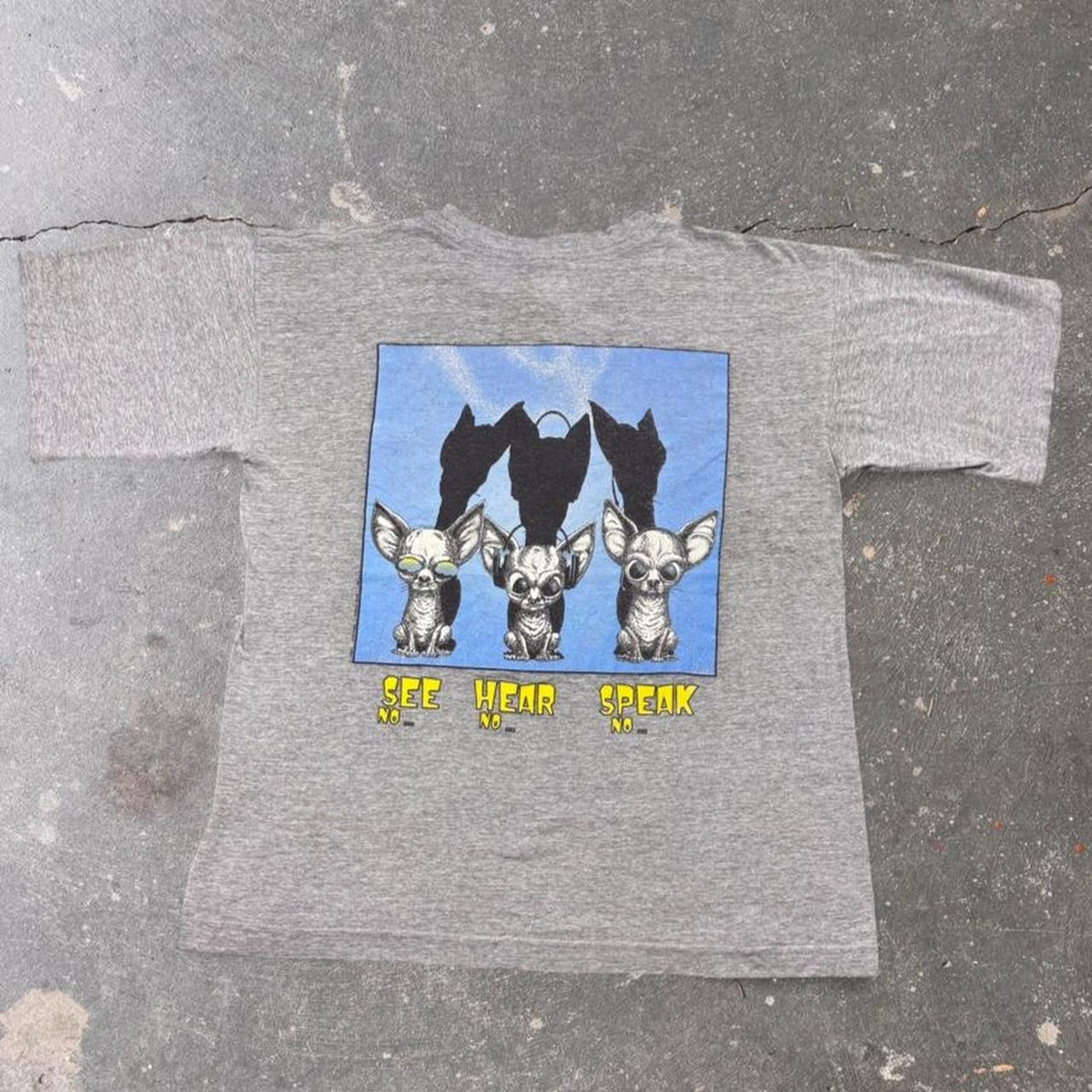 2000s Lifeforms Chihuahua See Hear Speak No Evil Tee | XL