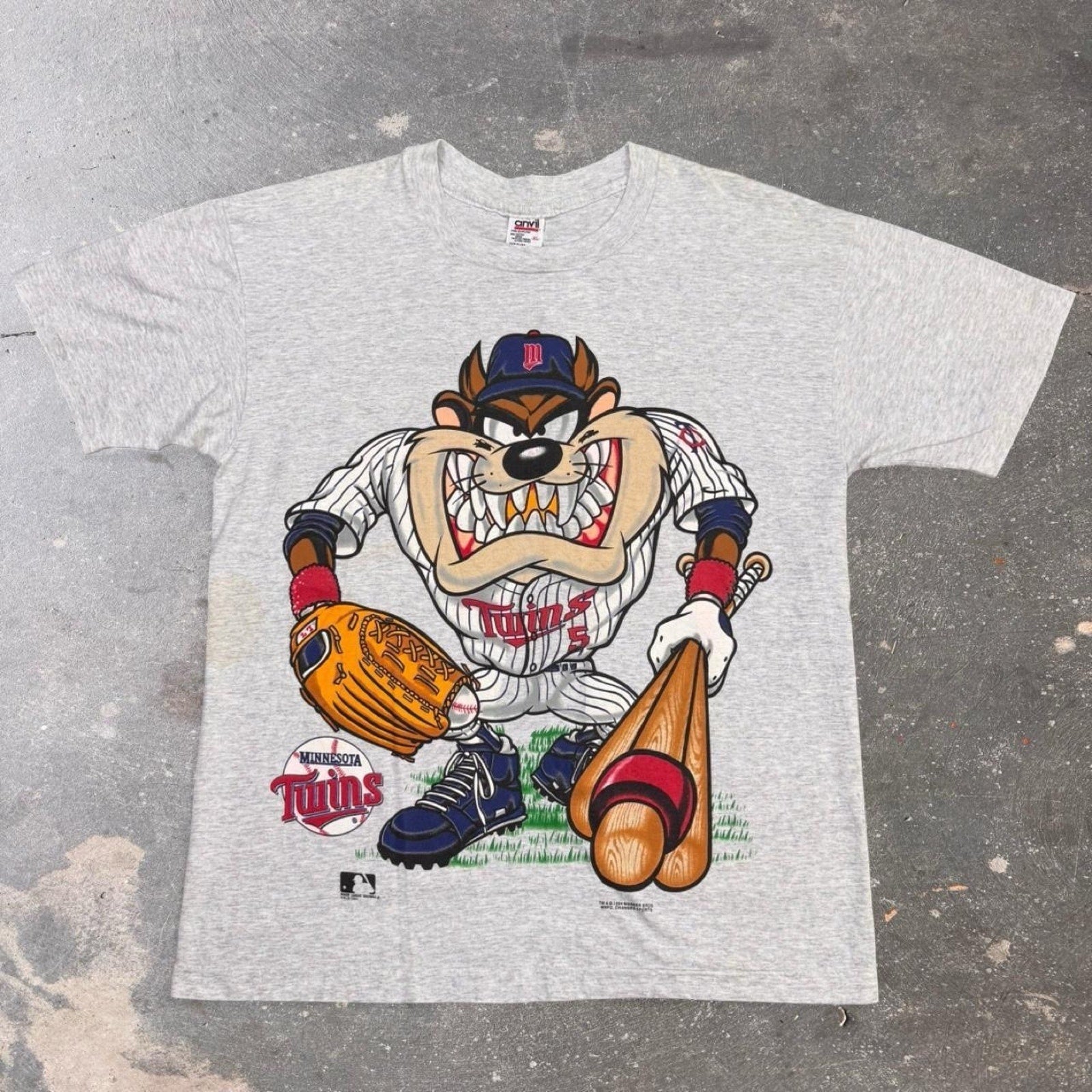 1992 Minnesota Twins Taz Looney Tunes Tee | XL