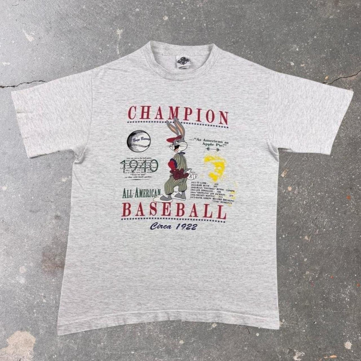 1990s Bugs Bunny All-American Baseball Graphic Tee | Large
