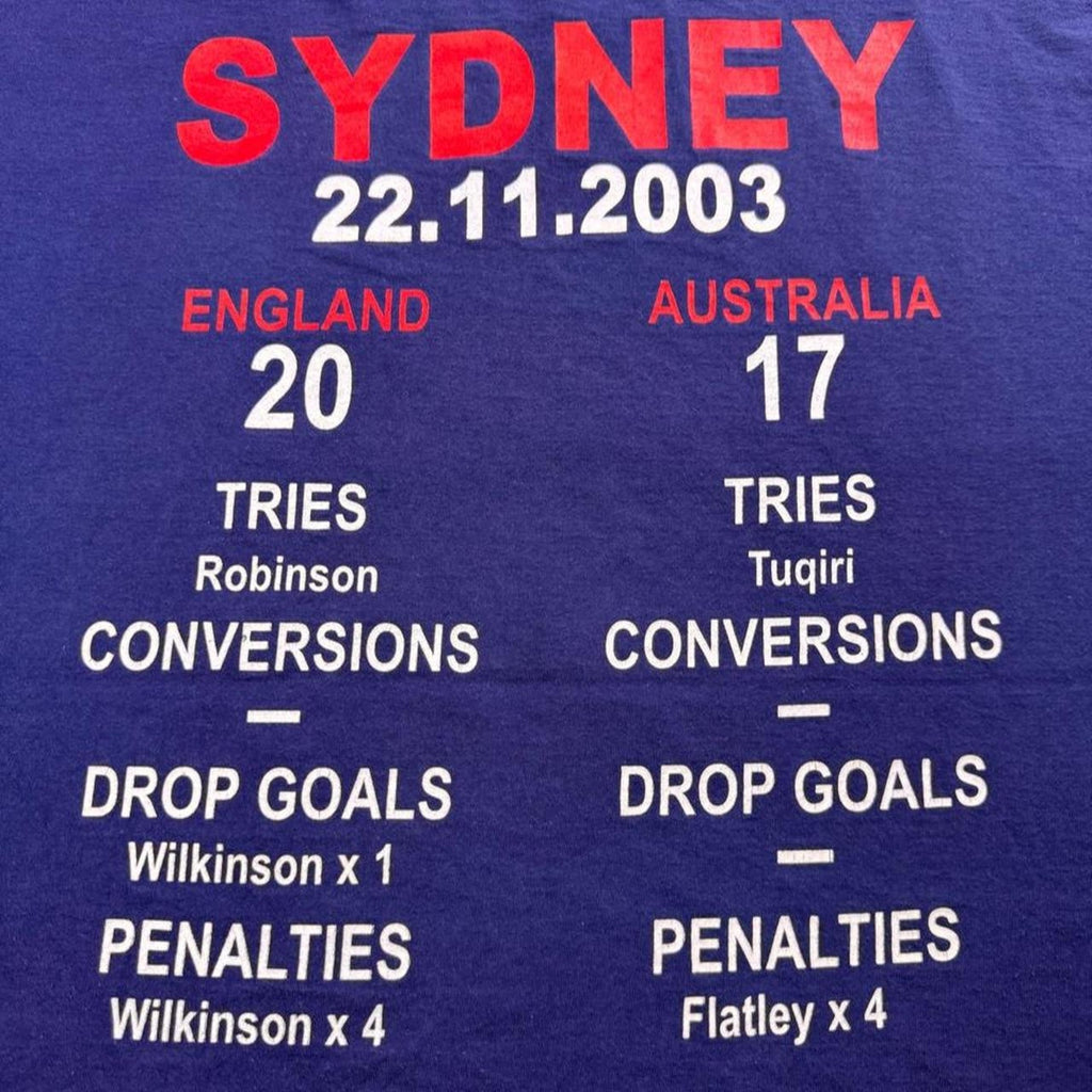 2003 England Rugby World Cup Champions Final Score Tee | XXL