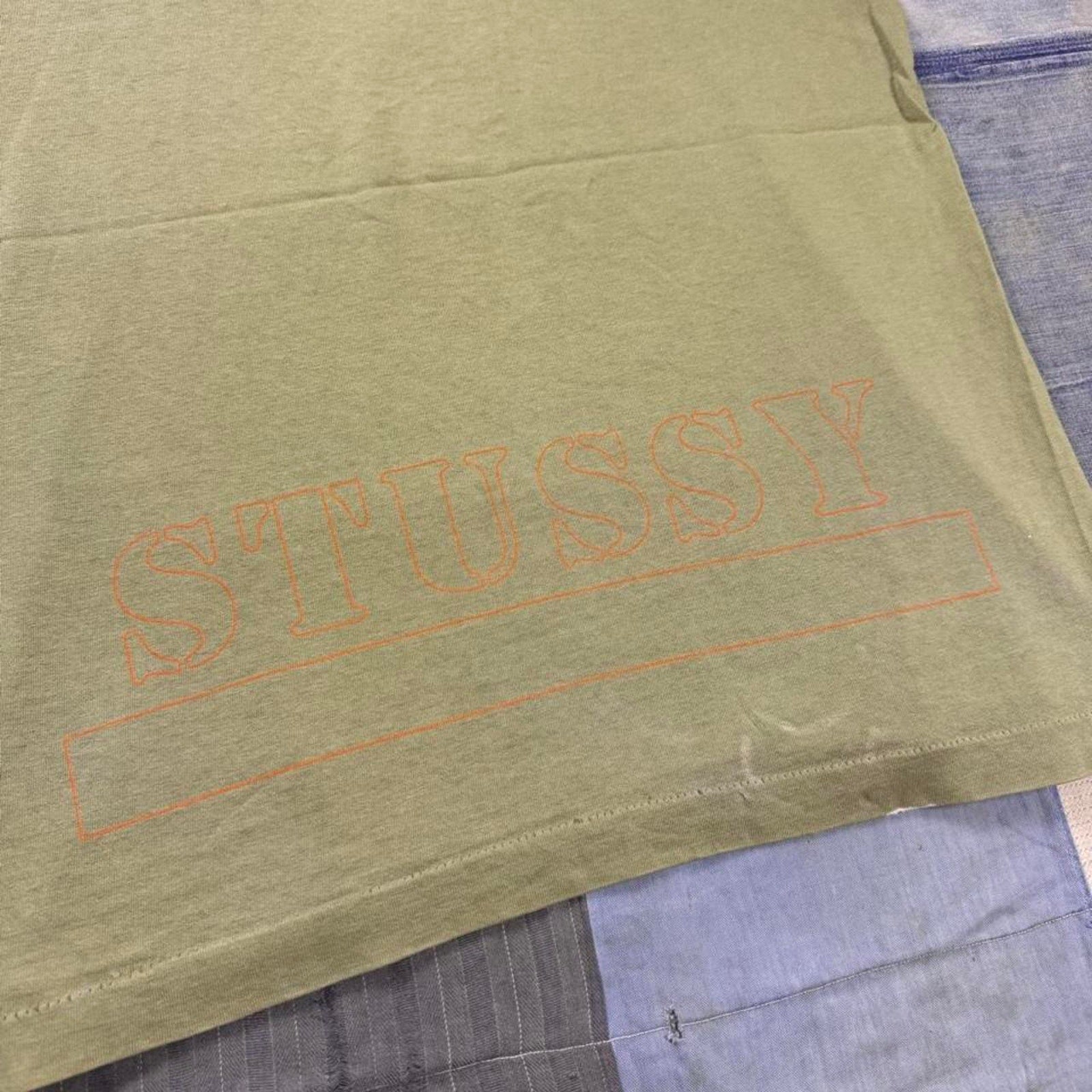 1990s Stussy Big S camouflage logo tee | Large