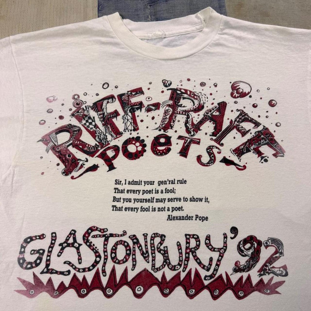1992 Riff-Raff Poets Glastonbury Festival Graphic Tee | Medium