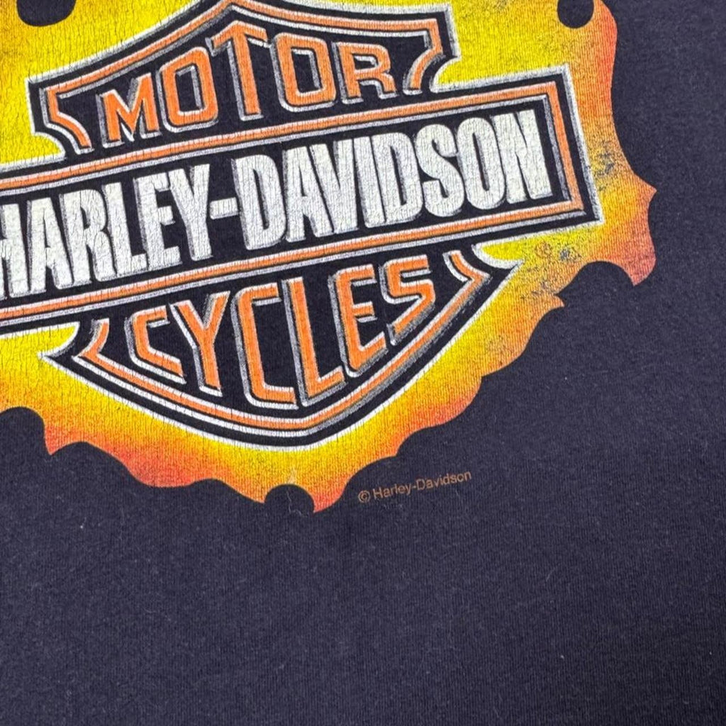 2000s Harley-Davidson Flaming Bar & Shield Logo Tee | XL