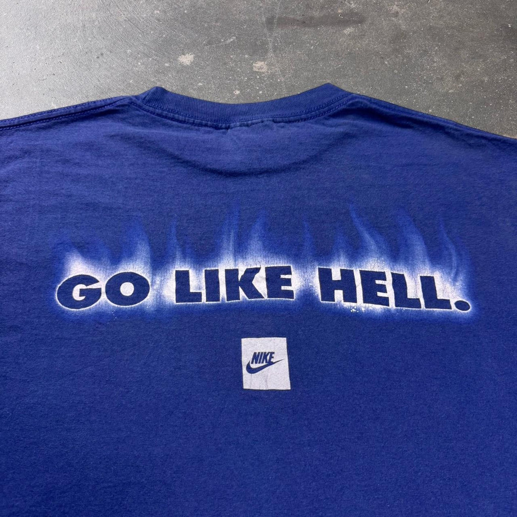 2000s Nike Go Like Hell Blue Tee | Medium