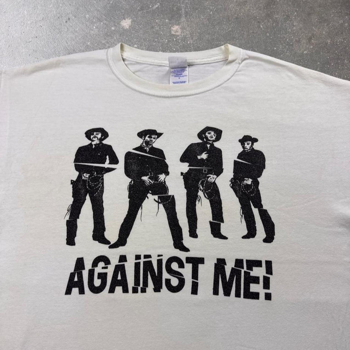 1990s Against Me! Cowboy Band Graphic Tee | XL
