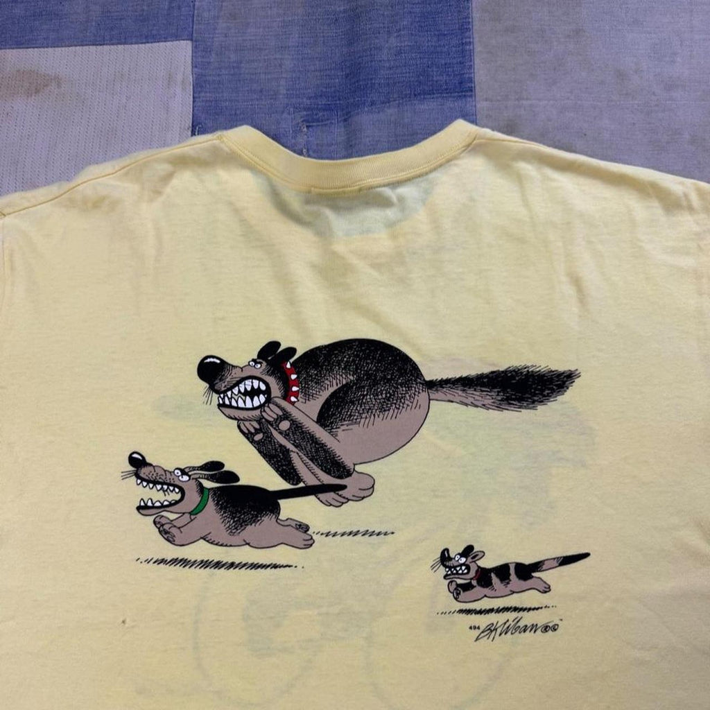 1990s Crazy Shirts Hawaii B. Kliban Cat Cycling Team Tee | XL