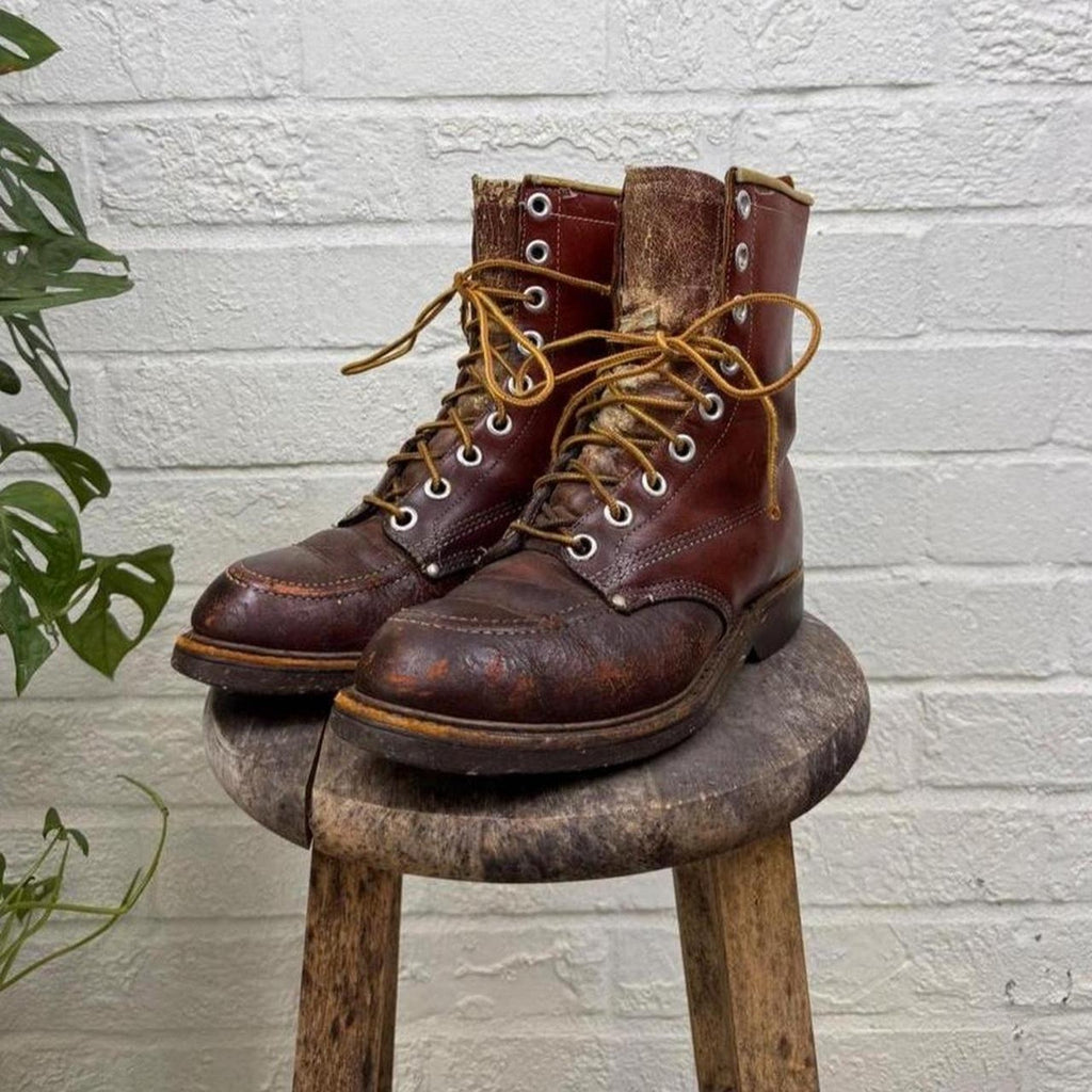 1970s Red Wing USA Moc Toe Leather Work Boots | Size 7A