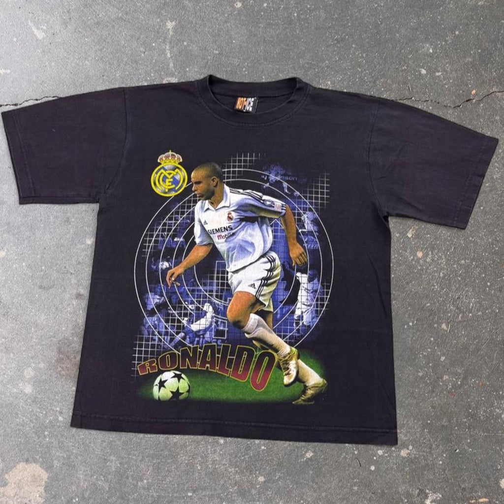 2000s Ronaldo Real Madrid Double Sided Soccer Tee | Medium