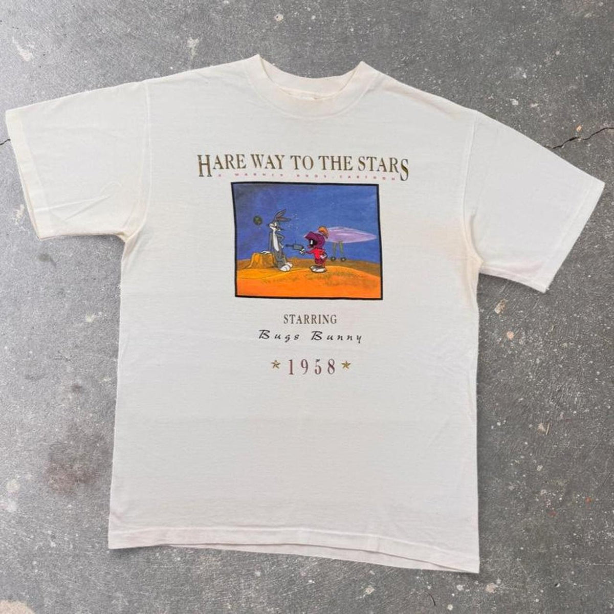 1991 Bugs Bunny Hare Way To The Stars Tee | L
