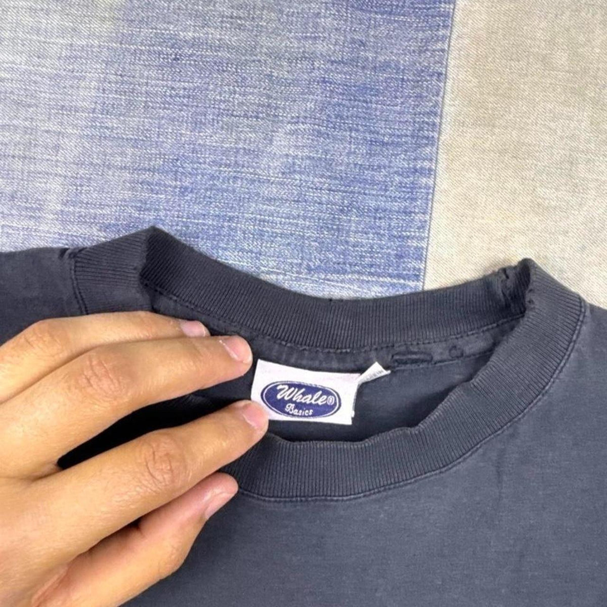 2000s Whale Basics Faded Graphic Tee Charcoal | Medium