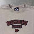 1990s Osiris Shoes Logo Skate Tee Gray Distressed | Large