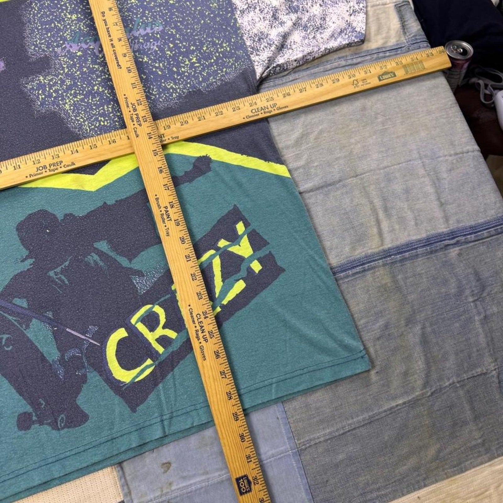 1990s Acquittus Project “CRAZY” All Over Print Tee | XL