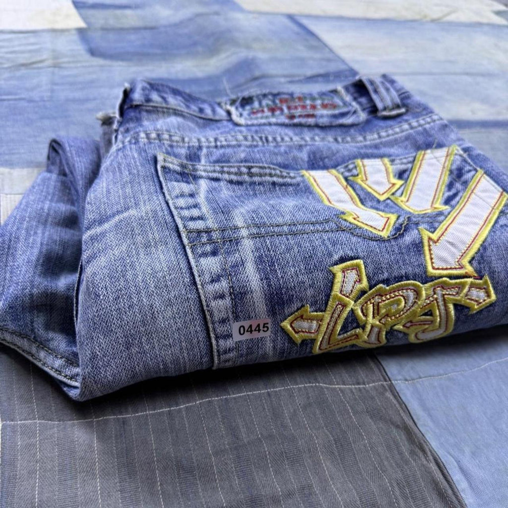 2000s Eurgilio Jeans Patchwork Baggy Denim Jeans | 36x26