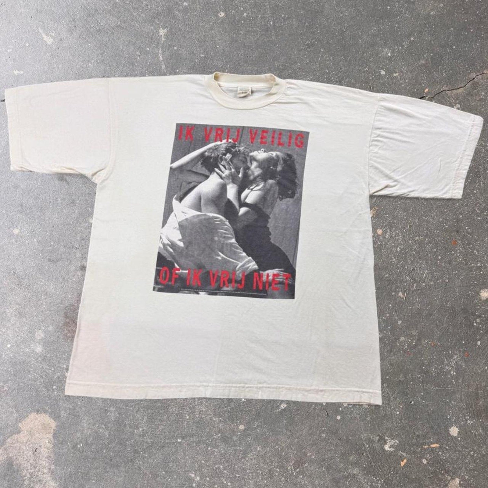 1993/94 Dutch “Ik Vrij Veilig Of Ik Vrij Niet” AIDS Safe Sex Campaign Tee | XL