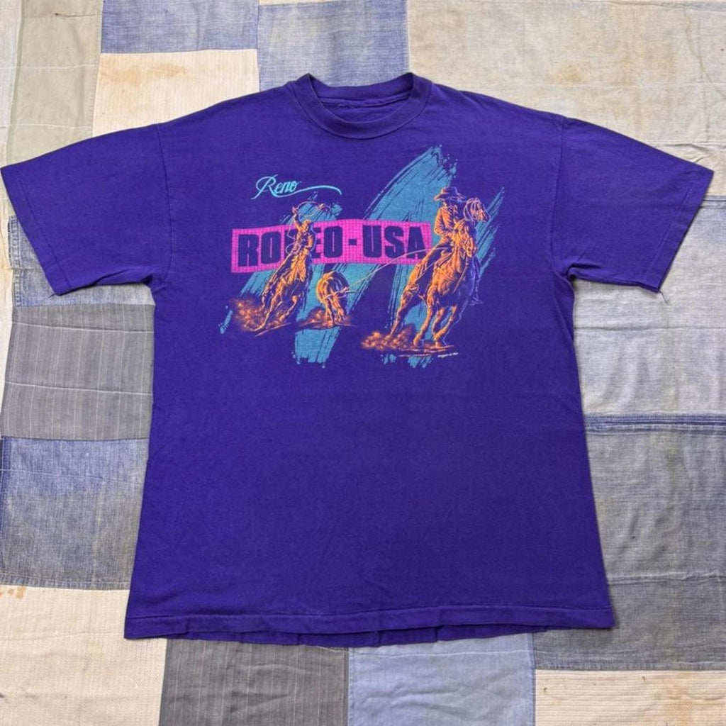 1993 Reno Rodeo USA Cowboy Graphic Tee | Large