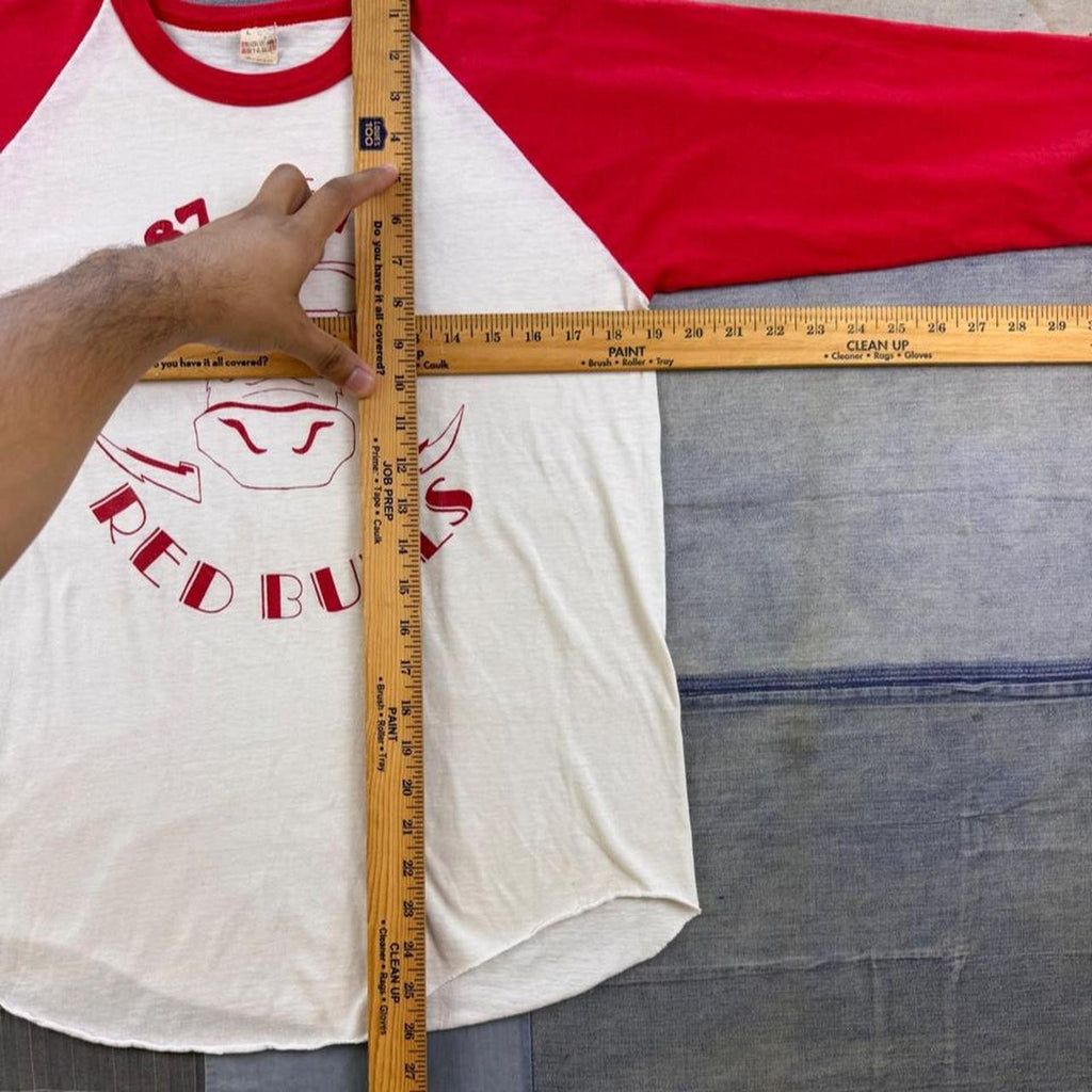 1987 FIS Red Bulls Three Quarter Sleeve Raglan Tee | Large