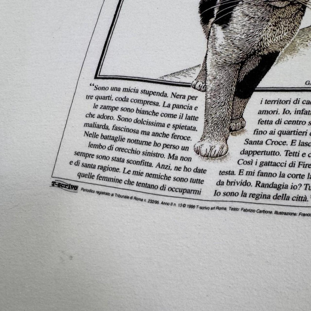 1996 Io Vivo A Firenze Italian Cat Tee | L