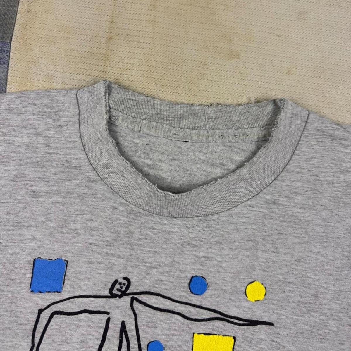 1990s David Spiller Abstract Donkey Rider Art Graphic Tee | Extra Large