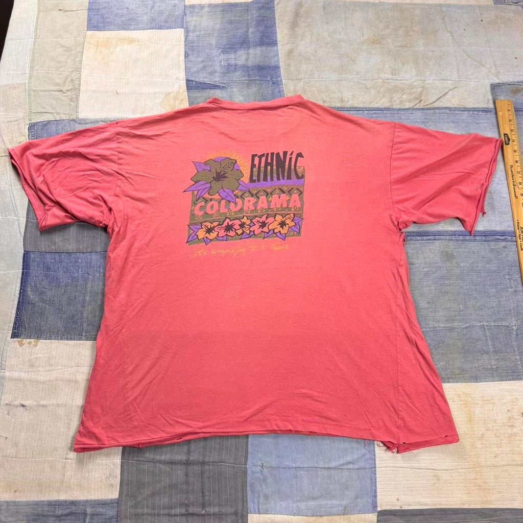 1990s Ethnic Colorama Hawaii distressed Tee | XL