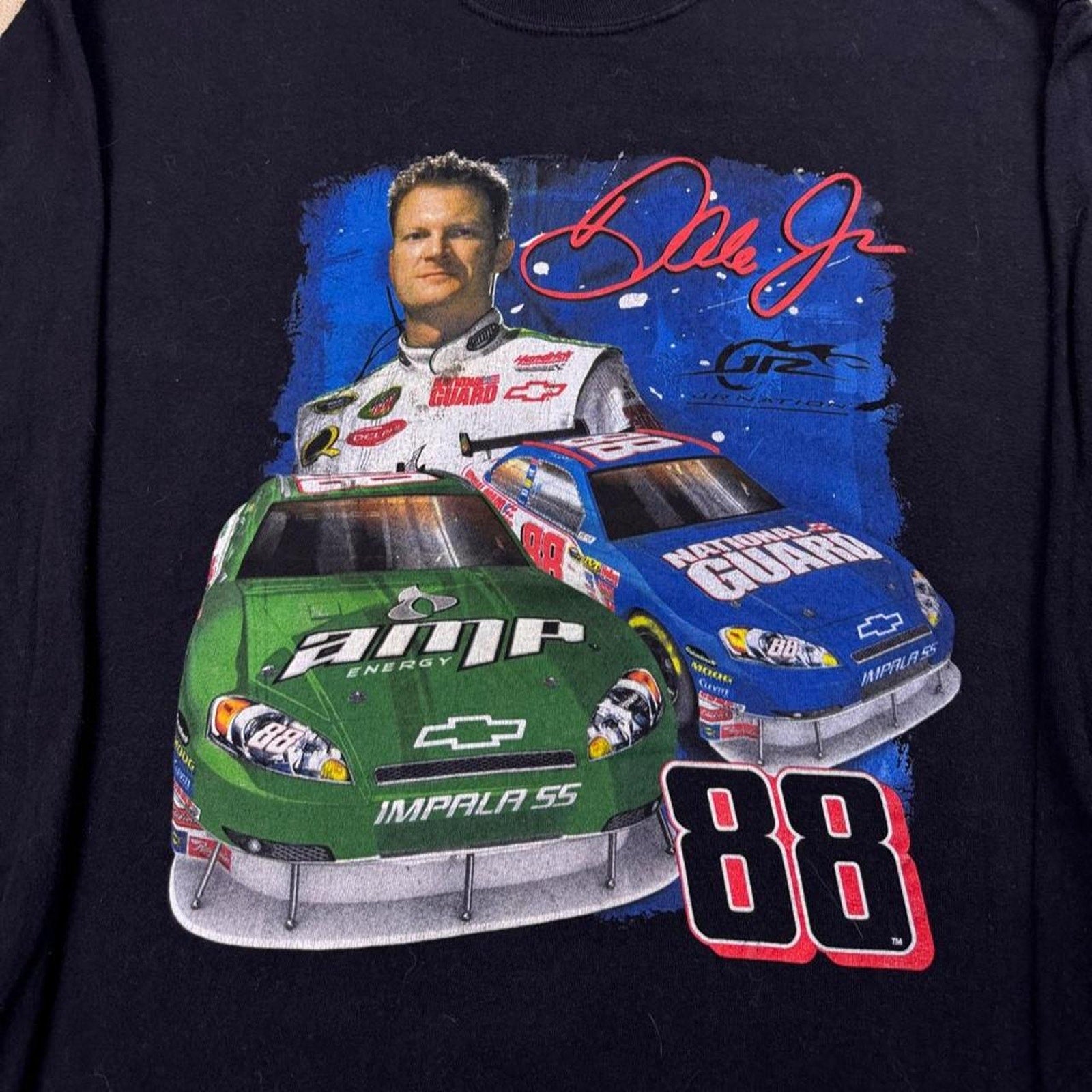 2000s Dale Earnhardt Jr. No. 88 Amp Energy National Guard NASCAR Long Sleeve Tee | Large