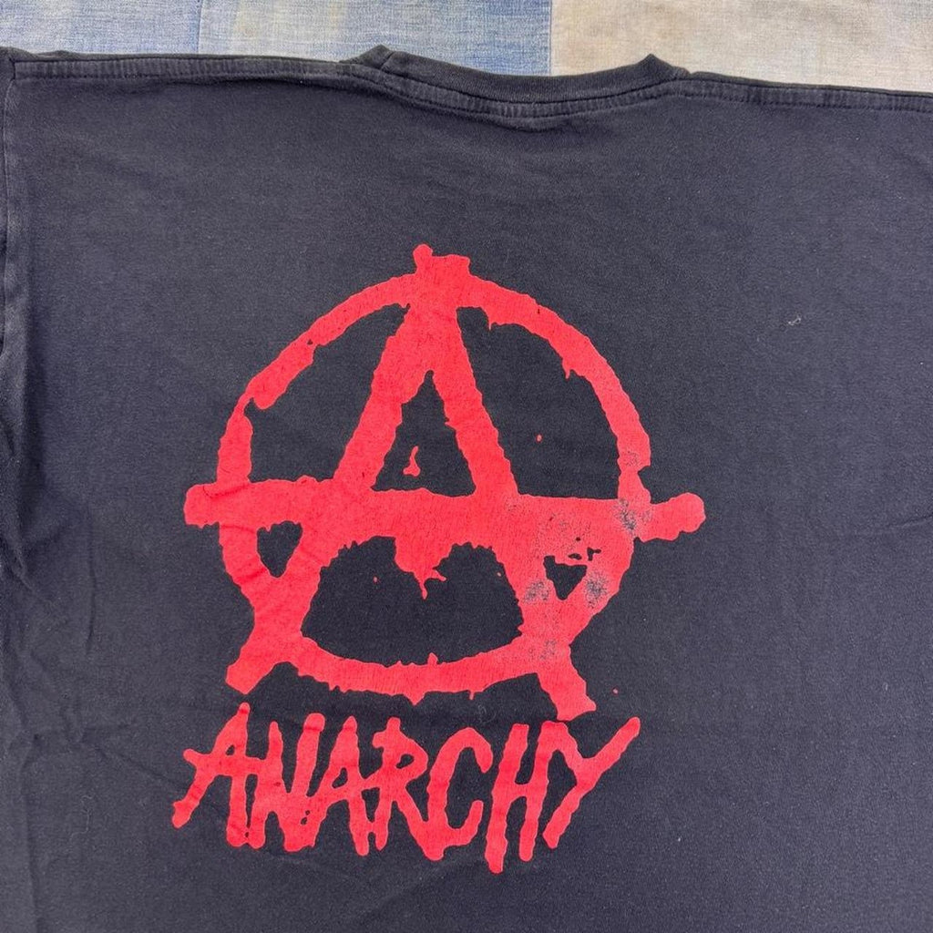 1990s Anarchy Symbol Punk Graphic Tee | XL