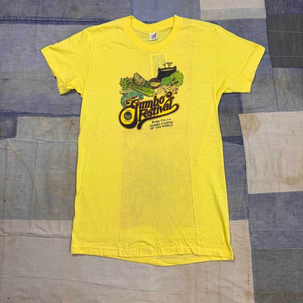 1970s Yellow vintage gumbo festival tee | Large