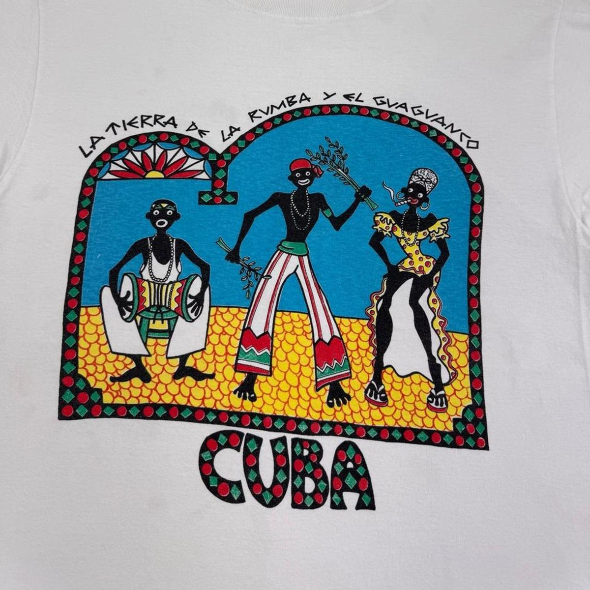 1990s Cuba Rumba Folk Art Tourist Tee | M