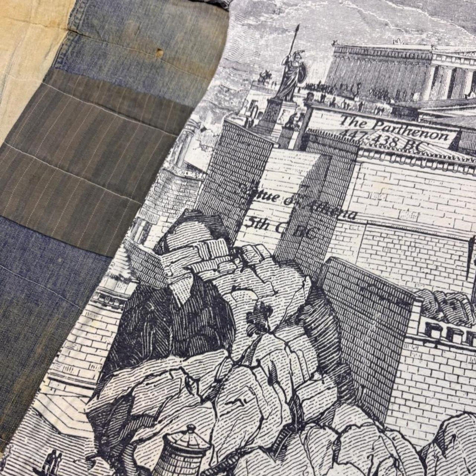 1990s Ancient Athens Parthenon All Over Print Graphic Tee | Large