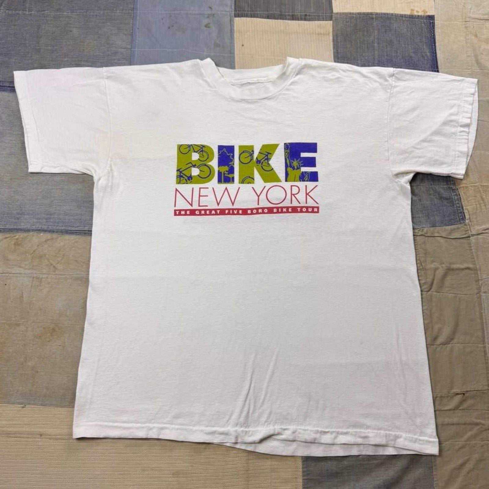1990s Bike New York Great Five Boro Bike Tour Tee | XL