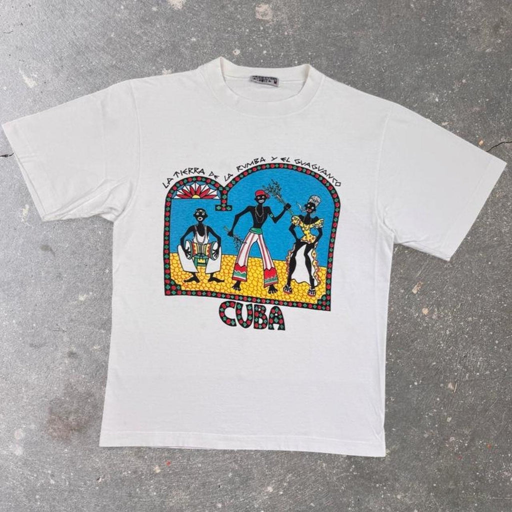 1990s Cuba Rumba Folk Art Tourist Tee | M