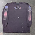 1990s Brackney Leather American Flag Motorcycle Long Sleeve Tee | XL