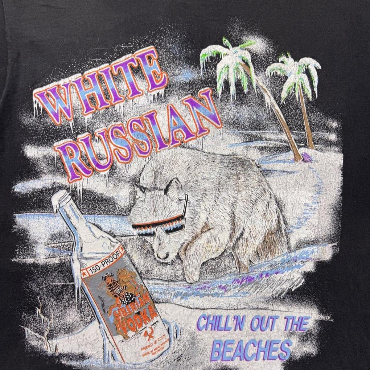 1992 White Russian Vodka Polar Bear Beach Tee | XL