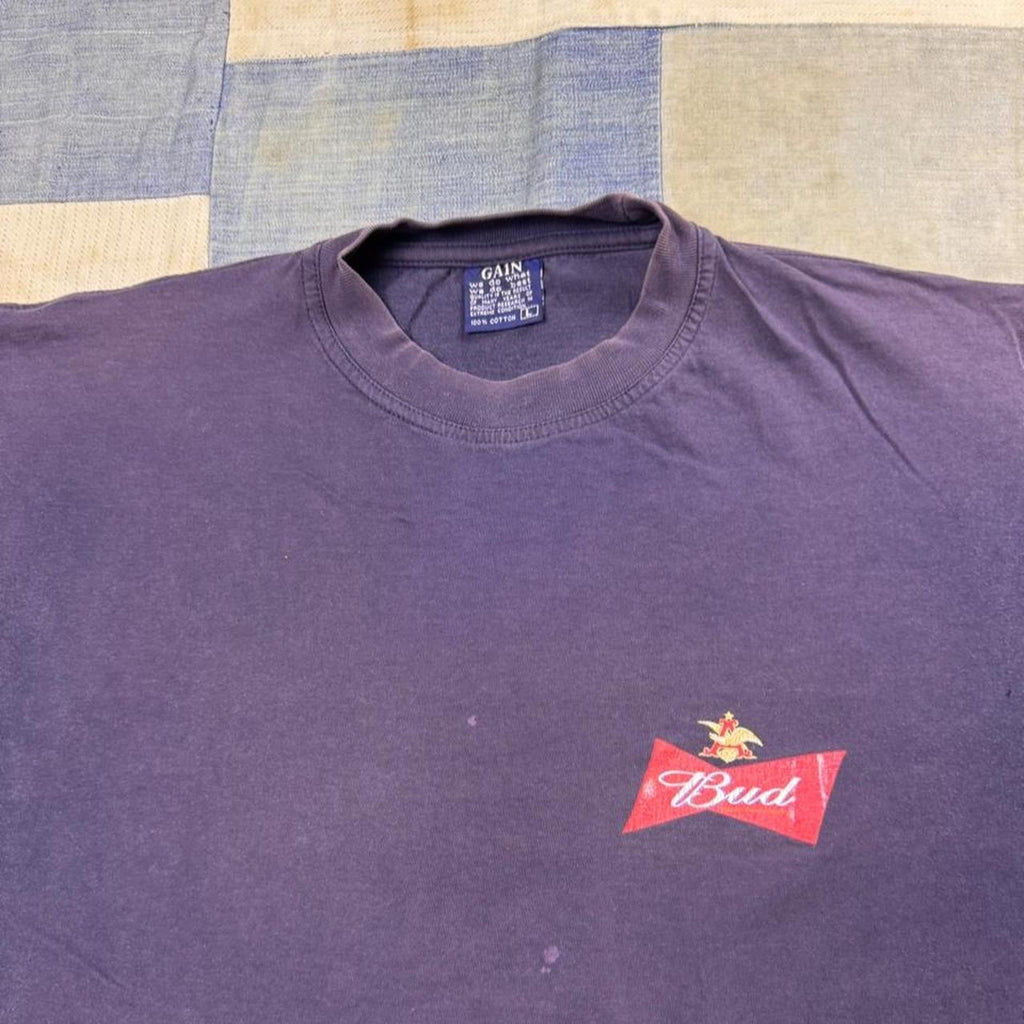 1990s Budweiser Bud Logo Double-Sided Graphic Tee | Large