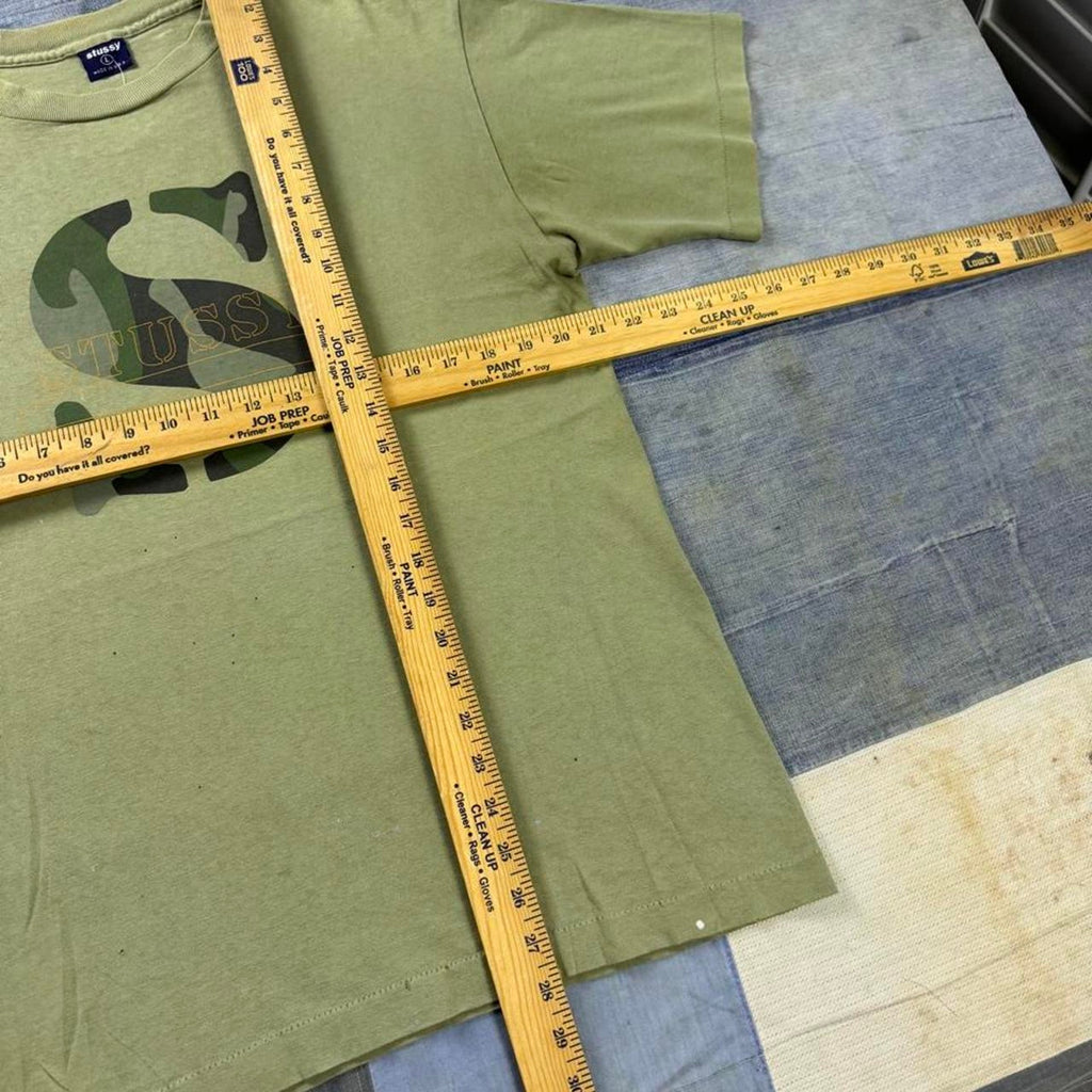 1990s Stussy Big S camouflage logo tee | Large